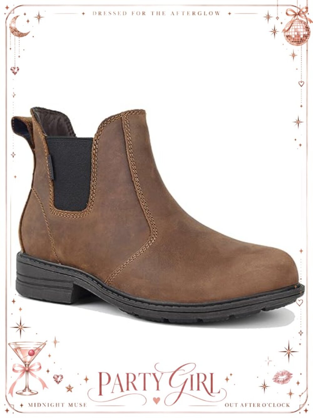 Waterproof Leather Lined Chelsea Ankle Boots Memory Foam Slip-On